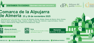 La oficina de atención ciudadana del Defensor del Pueblo Andaluz visitará la comarca de la Alpujarra de Almería