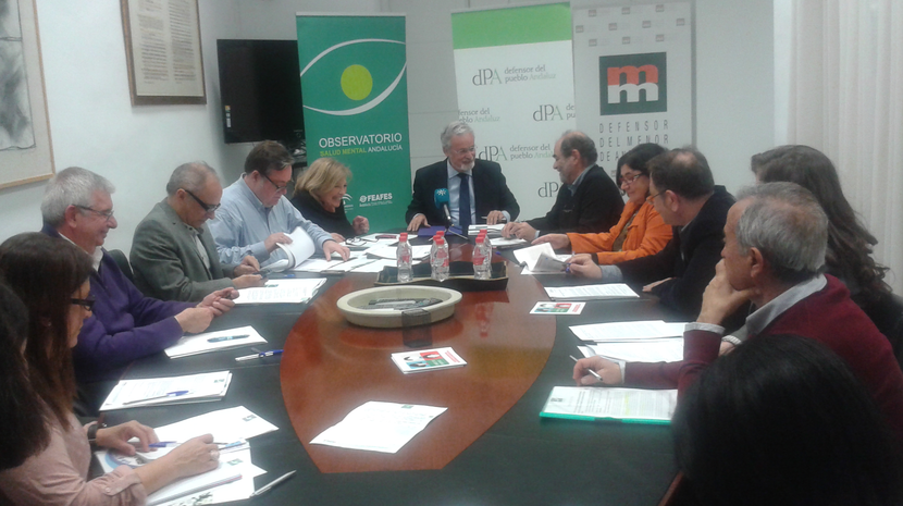 Reunión de trabajo del Observatorio de Salud Mental de Andalucía en la sede del DPA Reunión de trabajo del Observatorio de Salud Mental de Andalucía en la sede del DPA