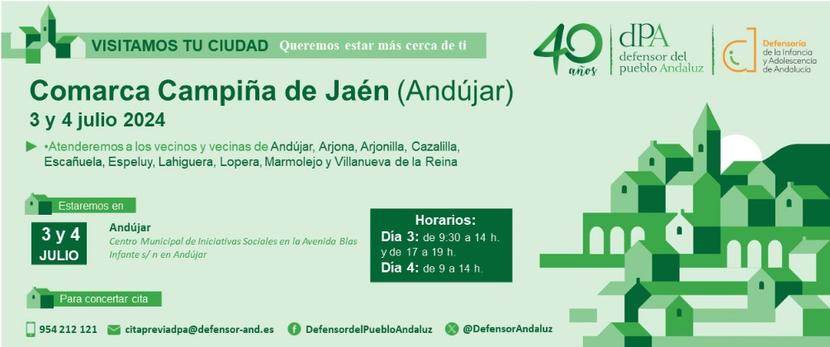 La Oficina de Información y Atención Ciudadana del Defensor del Pueblo andaluz se desplaza a la Campiña de Jaén para la atención presencial a la ciudadanía La Oficina de Información y Atención Ciudadana del Defensor del Pueblo andaluz se desplaza a la Campiña de Jaén para la atención presencial a la ciudadanía