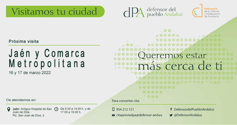 Visita de la Oficina de Información del dPA a Jaén y su comarca metropolitana los días 16 y 17 de marzo Visita de la Oficina de Información del dPA a Jaén y su comarca metropolitana los días 16 y 17 de marzo