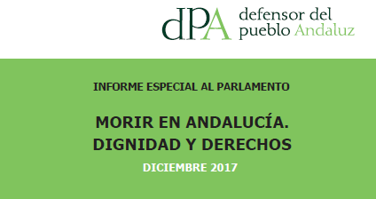 10.30 h: Entrega al Presidente del Parlamento del informe especial "Morir en Andalucía. Dignidad y derechos"
