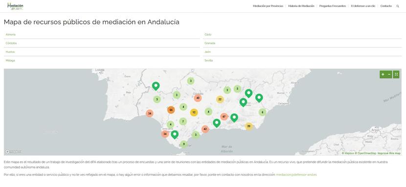 Disponible el Mapa de Servicios de Mediación en Andalucía