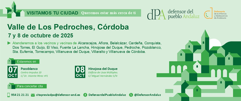 La Oficina de Información y Atención Ciudadana del Defensor del Pueblo andaluz se desplaza al Valle de Los Pedroches